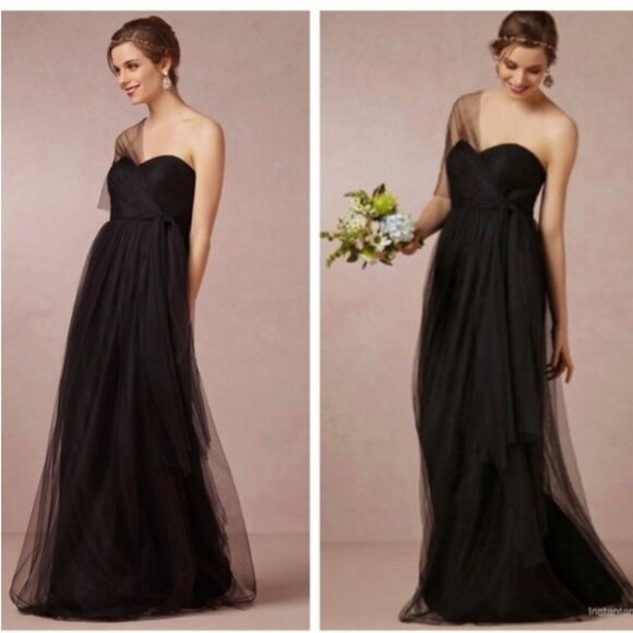 Jenny Yoo Annabelle Convertible Tulle Dress Black - Picture 1 of 8